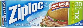 Ziploc Sandwich Bags, X-Large, 30-Count (Pack of 12)