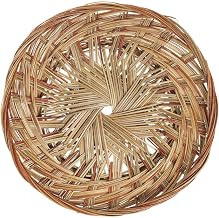 Gift Basket Tray Round Two-Tone Coco Midrib - 12"Dia x 1"H