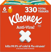 Kleenex Anti-Viral Facial Tissues, 6 Cube Boxes, 55 Tissues per Box
