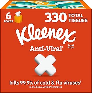 Kleenex Anti-Viral Facial Tissues, 6 Cube Boxes, 55 Tissues per Box