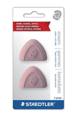 2 Piece Eraser by STAEDTLER – 2 Count (Pack of 1), Rubber, Pink, Model 52503BK2A6
