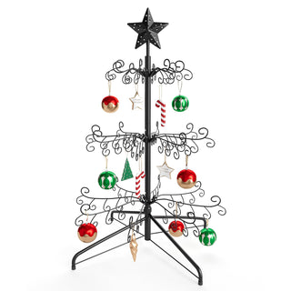 Elyken Ornament Display Stand Tree, Metal Freestanding Rack, 3 FT Black