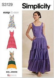 Simplicity S3129 Women's Fitted Tank Dress Sewing Pattern, Sizes 4-12
