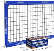 Professional Volleyball Net,Official Size 32×3.3FT,Equipped with Double Steel Cables with 3.3FT Double Side Bars,Portable Volleyball Net for Backyard,School,Courts(PRO)