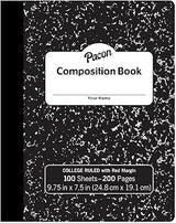Pacon Composition Book, White, 9.8" x 7.5" x 0.1"