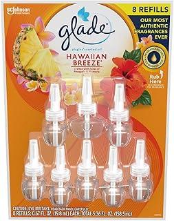 Glade 724211 Hawaiian Limited Edition Plugins Scented Oils Refills 25% More -Hawaiian Breeze, Yellow