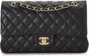 Chanel, Pre-loved Black Quilted Lambskin Classic Double Flap Medium, Black