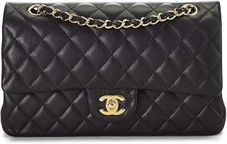 Chanel, Pre-loved Black Quilted Lambskin Classic Double Flap Medium, Black