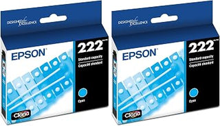 Epson 222 Genuine Ink Standard Capacity Cyan Cartridge T222220 (Pack of 2)