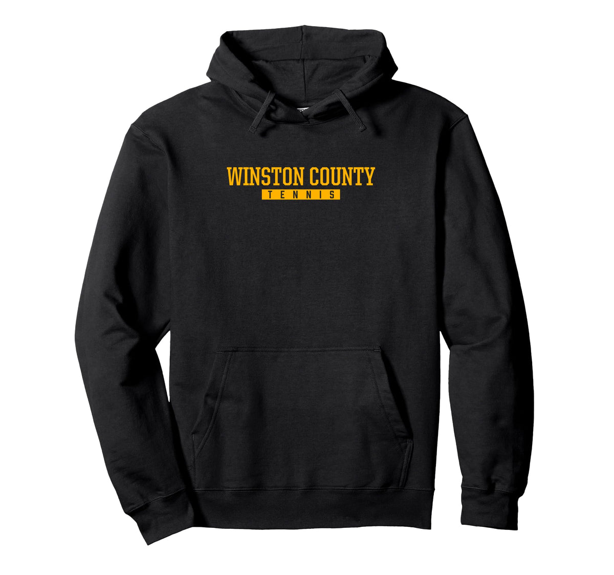Winston County High School Tennis Pullover Hoodie by Winston County Yellow Jackets – Polyester, Black