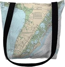 Betsy Drake TY396M 16 x 16 in. Cape May Peninsula NJ Nautical Map Tote Bag - Medium