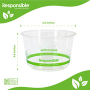 24 oz Clear Round Deli Container by Responsible Products – 24 oz, 24.0 fluid_ounces, Clear, Pack of 500, Model RP-PLARDC24-117-500