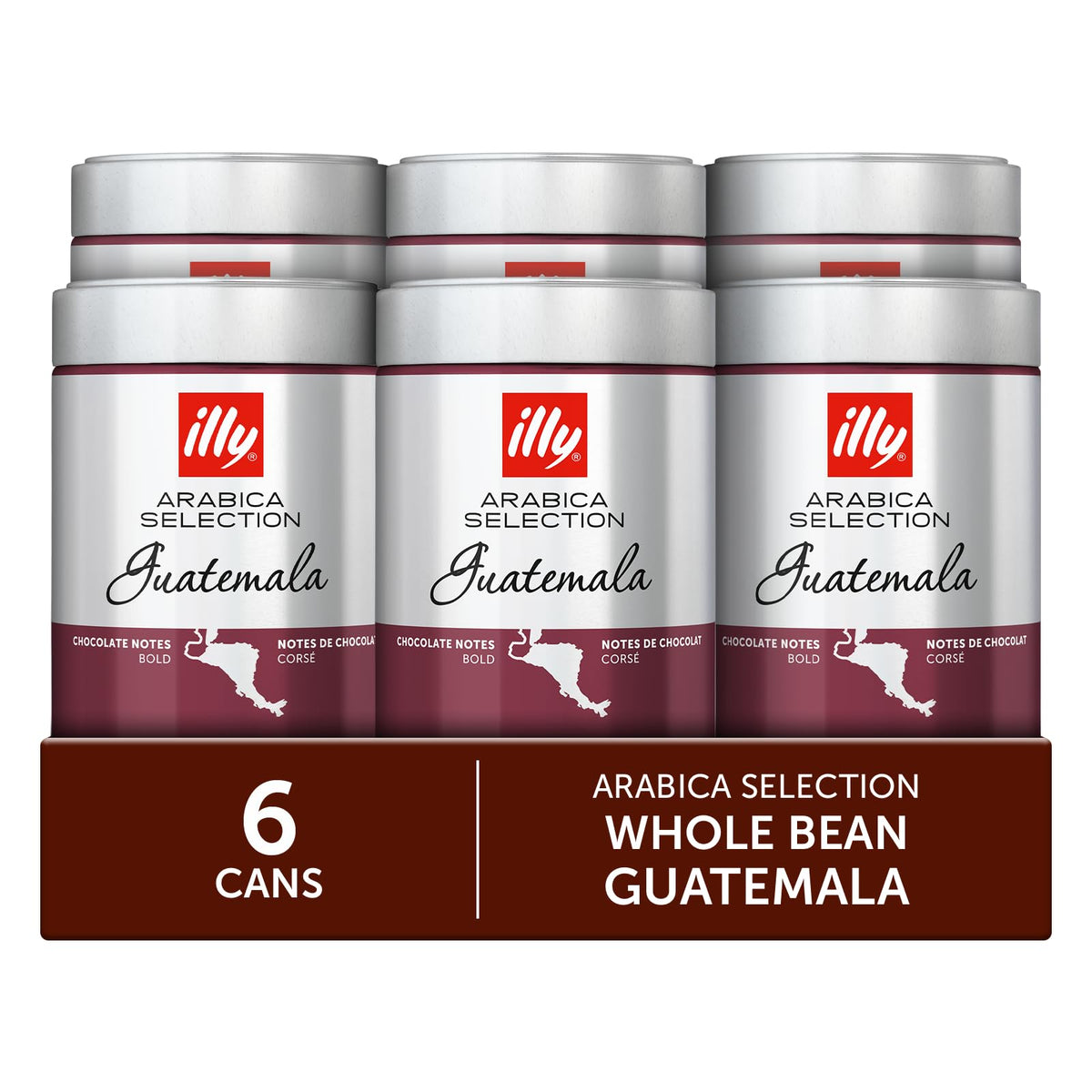 illy Guatemala Single Origin Dark Roast / 8.8 Ounce (Pack of 6) / Silver Roasted Coffee Beans
