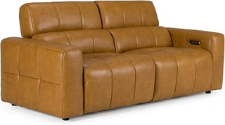 Chevak - Modern Brown Leather Sofa w/ 2 Recliners