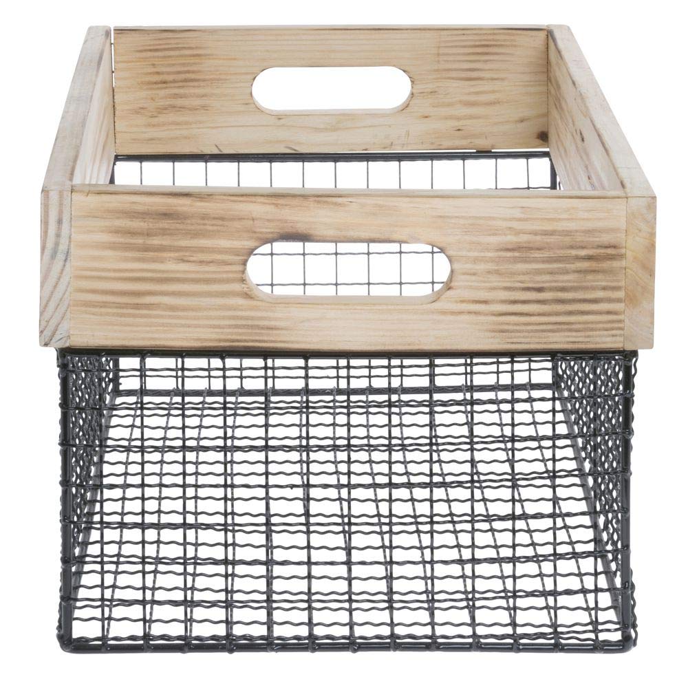 Expressly Wood & Wire Crate by HUBERT – Wood, Natural