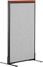 Global Industrial 24-1/4"W x 43-1/2"H Deluxe Freestanding Office Partition Panel, Gray