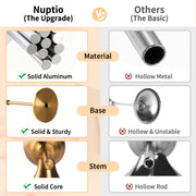 Nuptio Candlestick Holders Set, Gold Metal, 6 Piece Assorted Heights