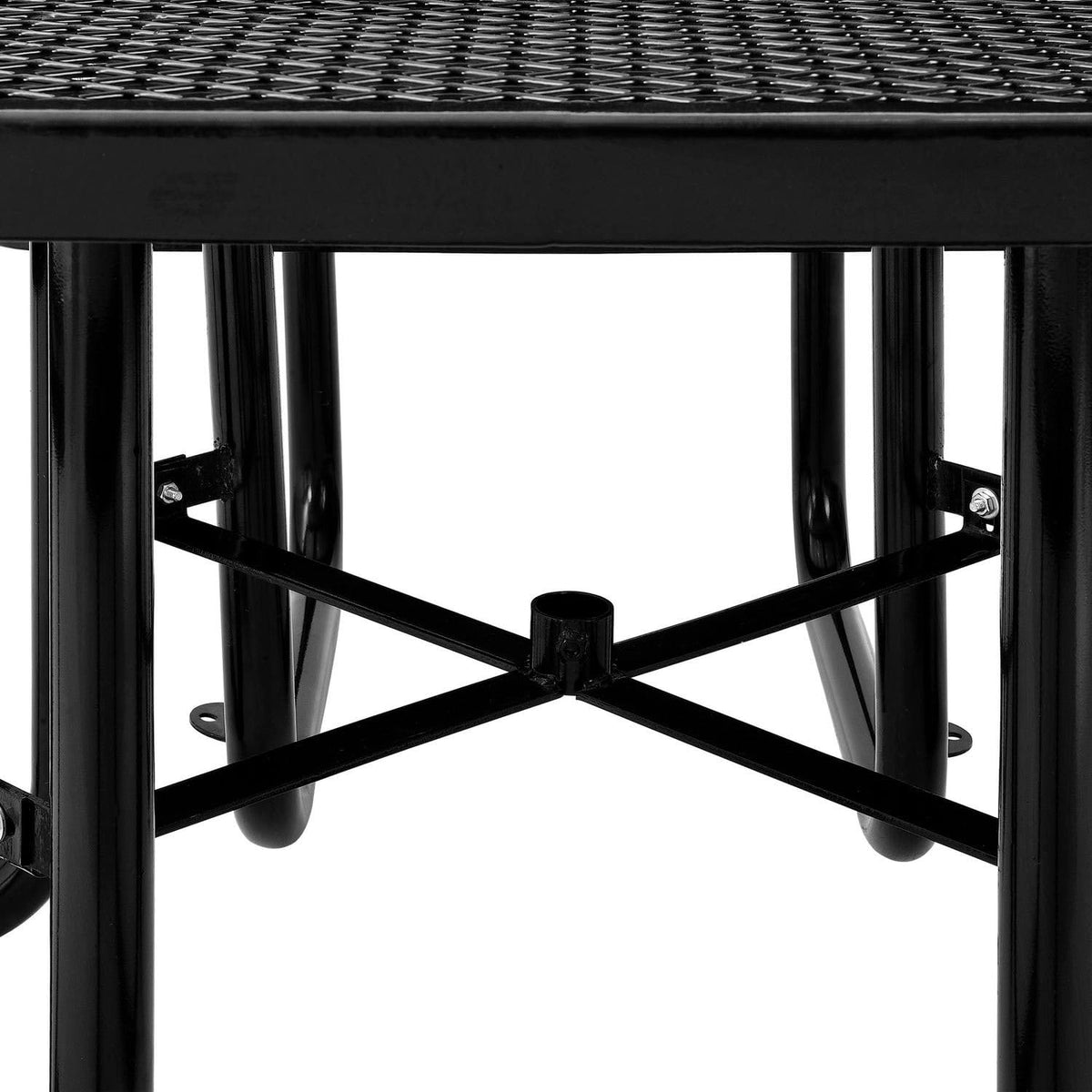 46" Square Picnic Table by Global Industrial – 81D x 81W x 29.5H in, Steel, Black, Model 277151BK