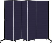 Screenflex 5 Panel Mobile Room Divider - Fabric Color: Navy