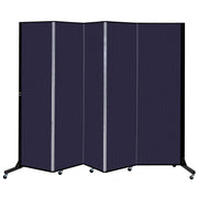 Screenflex 5 Panel Mobile Room Divider - Fabric Color: Navy by Screenflex Partitions – Fabric, Navy Blue, Model BFSL685-DV