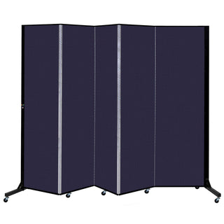 Screenflex 5 Panel Mobile Room Divider - Fabric Color: Navy by Screenflex Partitions – Fabric, Navy Blue, Model BFSL685-DV