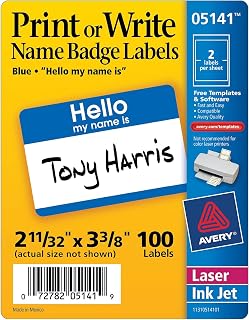 Avery Print/Write Self-Adhesive Name Badges, 100/Pack [Set of 3]