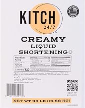 Kitch 24/7 Creamy Liquid Shortening, 35 lb Bulk Size | Soybean Oil Base, Trans Fat Free, Foodservice Grade, 1135 Servings, Made in USA