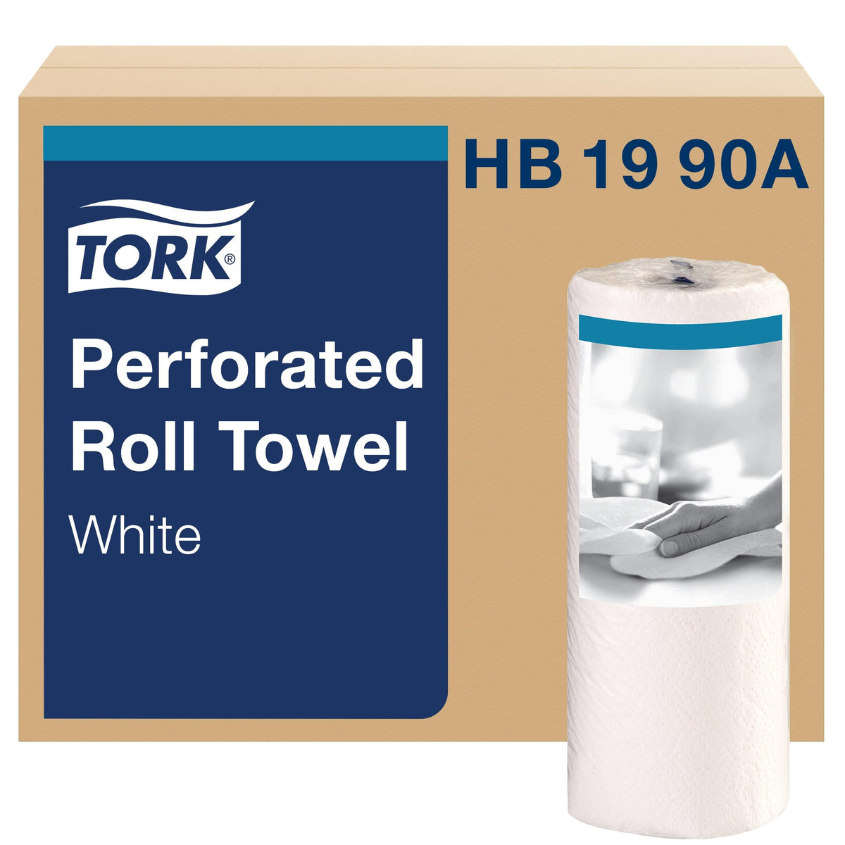Tork HB1990A Perforated Paper Roll Towel, White, 30 Rolls, 84 per Roll