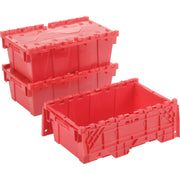 Global Industrial Distribution Container With Hinged Lid 19-5/8x11-7/8x7 Red by Monoflo – 19.625 x 11.875 x 7 inches, 19.75 liters, High Density Polyethylene, Red, Model 442218RD