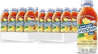 Snapple Zero Sugar Half & Half All Natural Lemonade Iced Tea Gluten Free 16 fl oz 100% Recycled Plastic Bottle 24 Pack