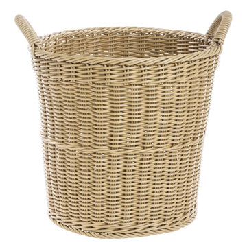 Light Beige Display Basket - 16"Dia x 15"H by HUBERT – Plastic, Light Beige, Model VR-5028-2 LBEIGE