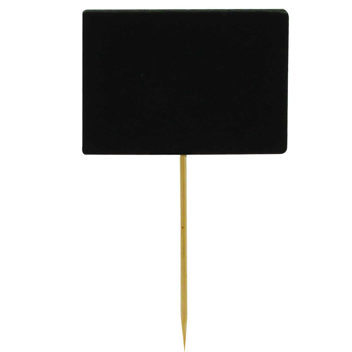 Bamboo Chalkboard Pick by Tablecraft – 5"W x 2.4"H, Wood, Black, Model BAMDCB35