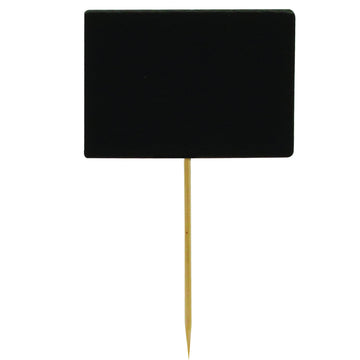 Bamboo Chalkboard Pick by Tablecraft – 5"W x 2.4"H, Wood, Black, Model BAMDCB35