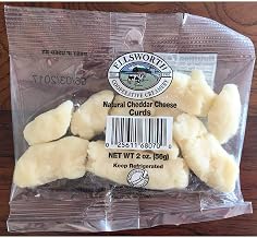 Ellsworth White Cheddar Cheese Curds, Fresh, 24 Packs of 2 oz Each, All-Natural, rBST-Free Milk