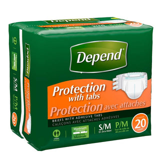 Fitted Briefs - Day & Night by Depend – 20 Count (Pack of 4), Polypropylene, White, Pack of 80