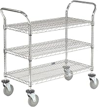 Nexel Wire Utility Cart, 3 Shelves, 800 Lb. Capacity, 36" L x 24" W x 38" H