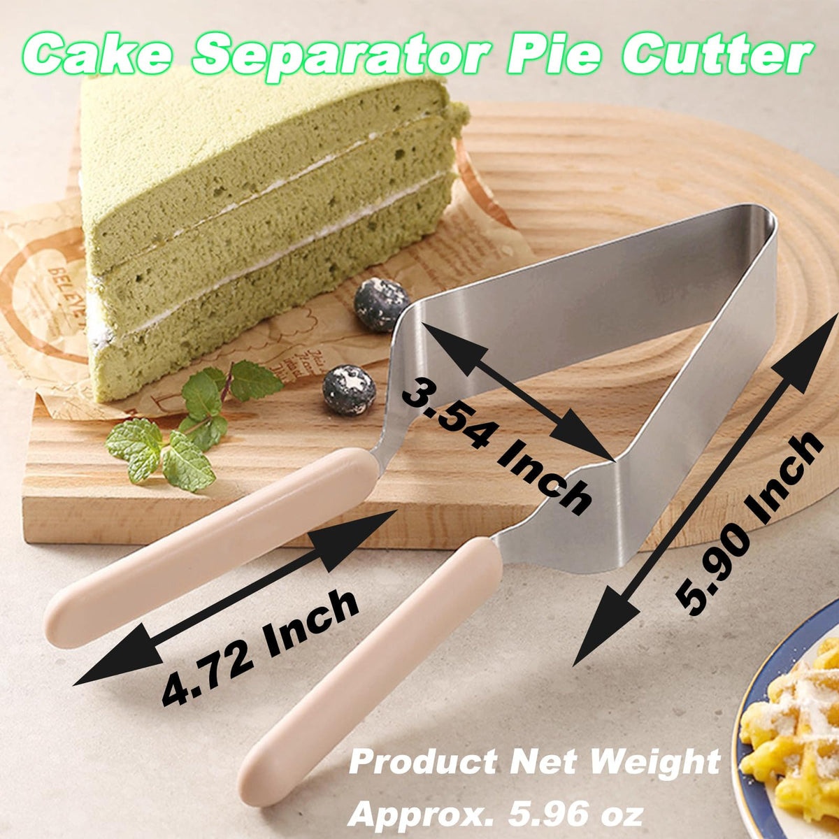 Suuker Cake Divider Tool, Stainless Steel Adjustable Slicer, Silver 5 Inch