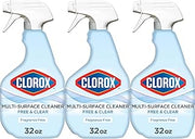 Clorox Free & Clear Multi Surface Cleaner, Spray Bottle, Fragrance Free, 32 Fluid Ounces, Pack of 3