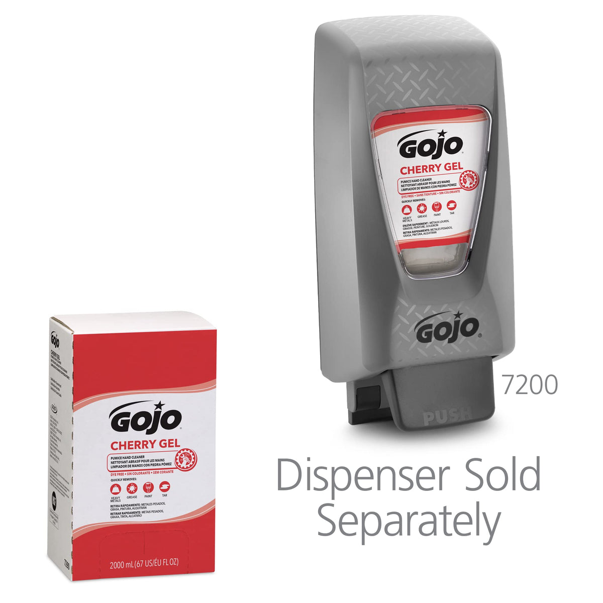 Cherry Gel Pumice Hand Cleaner by GOJO – 16.91 Fl Oz (Pack of 4), Red, Pack of 4, Model 7290-04