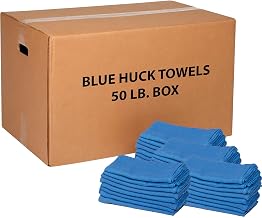 Global Industrial 50 Lb. Box 100% Cotton Huck Towels, Blue, 15" W x 15" L