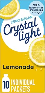 Crystal Light Drink Mix, 10 Packets, for Convenient On-the-Go Flavorful Hydration, Lemonade Natural Flavor With Other Natural Flavors, Zero Sugar, 1.4 oz