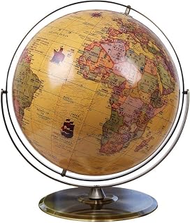 World Globe Golden Metal Base Decoration Office Universal Student Use Large Size HD Satellite Ornaments Rotating Globe,C，E