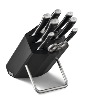 Classic Ikon 9-Piece Block Set by Wüsthof – 9-Piece Knife Block Set, High Carbon Stainless Steel, Black Ash, Model 1090370805