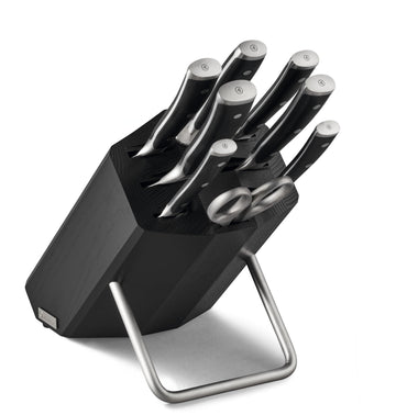 Classic Ikon 9-Piece Block Set by Wüsthof – 9-Piece Knife Block Set, High Carbon Stainless Steel, Black Ash, Model 1090370805