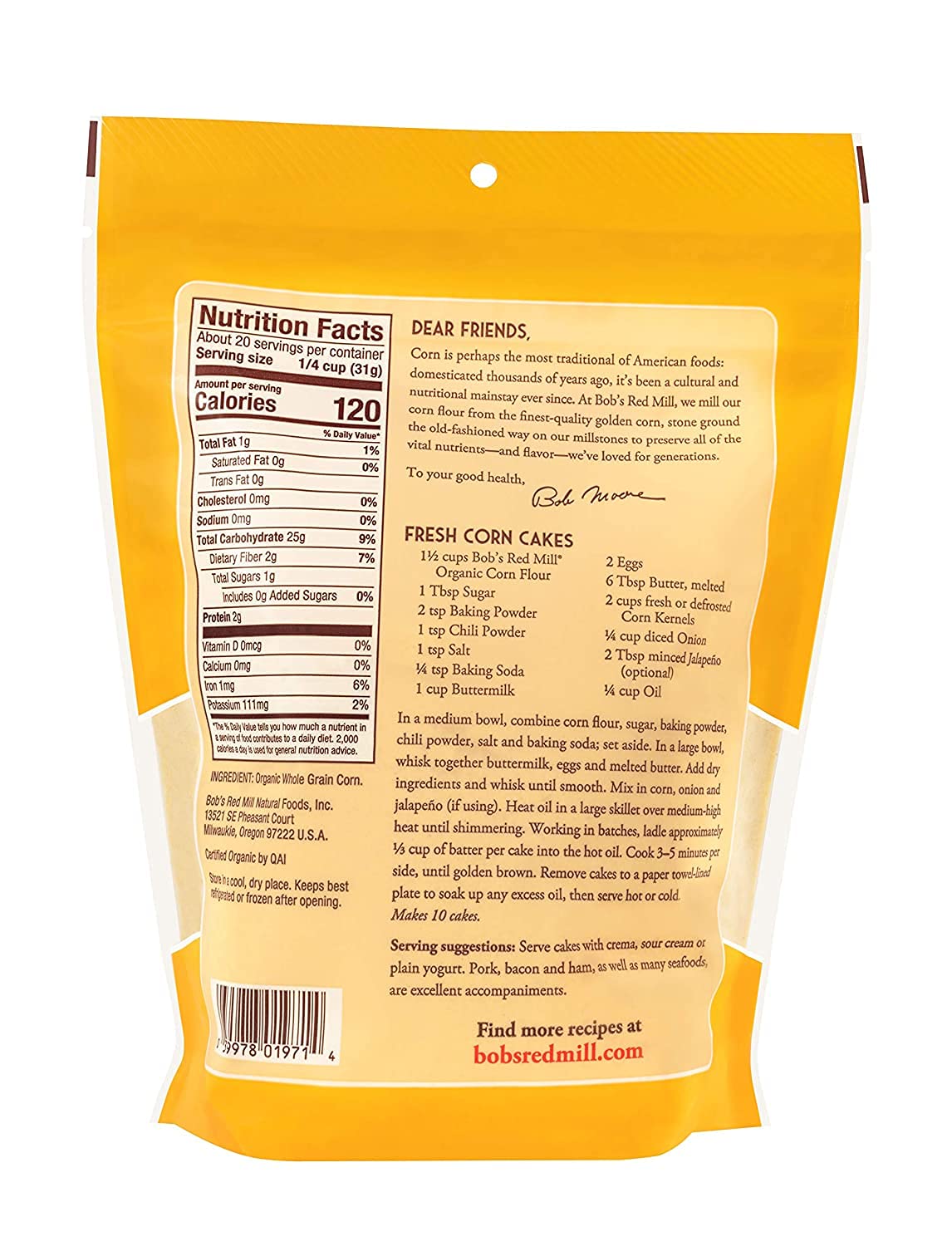 Organic Corn Flour by Bob's Red Mill – 22 Ounce (Pack of 2), Model JUN26-PT-AB6F-U2Z9