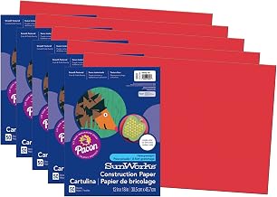 Prang Construction Paper, Holiday Red, 12" x 18", 50 Sheets Per Pack, 5 Packs