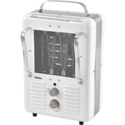 5120 BTU Portable Milkhouse Style Electric Heater by Global Industrial – 10.25"L x 7.9"W x 15.75"H, Steel, White, Model PH-933