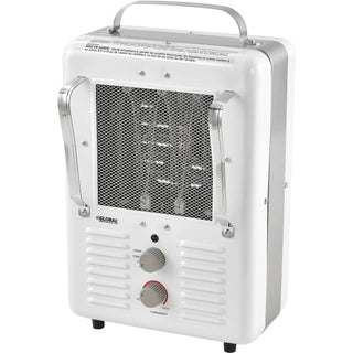 5120 BTU Portable Milkhouse Style Electric Heater by Global Industrial – 10.25"L x 7.9"W x 15.75"H, Steel, White, Model PH-933