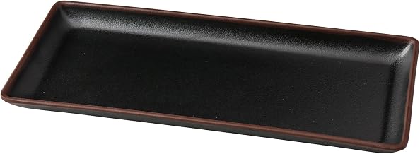 Yanco NA-413BK Nature Art Rectangular Plate, 12 7/8 X 5 3/4"" X 1"" RECTANGULAR PLATE, Melamine, Black, Pack of 24