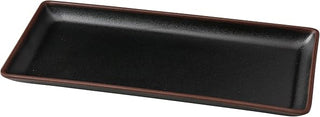 Yanco NA-413BK Nature Art Rectangular Plate, 12 7/8 X 5 3/4"" X 1"" RECTANGULAR PLATE, Melamine, Black, Pack of 24